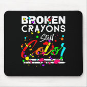 Gebroken krayons nog steeds kleur Stomme Mental He Muismat (Voorkant)