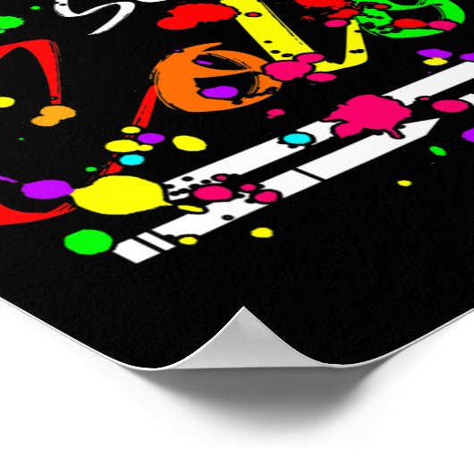 Gebroken krayons nog steeds kleur Stomme Mental He Poster (Hoek)