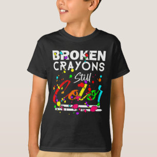 Gebroken krayons nog steeds kleur Stomme Mental He T-shirt