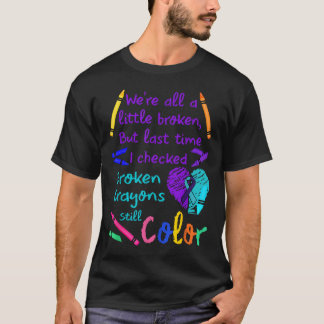Gebroken krayons nog steeds Kleur T-shirt Zelfmoor