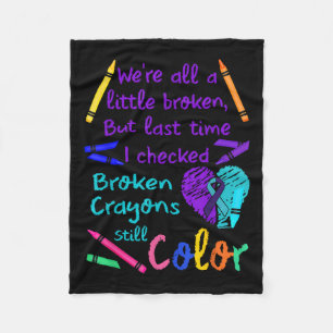 Gebroken krayons nog steeds Kleur T-shirt Zelfmoor Fleece Deken