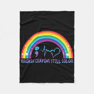 Gebroken krayons nog steeds Kleur T-shirt Zelfmoor Fleece Deken
