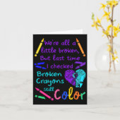 Gebroken krayons nog steeds Kleur T-shirt Zelfmoor Kaart (Gele Bloem)