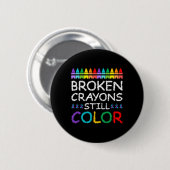 Gebroken krayons nog steeds Kleur Zelfmoordprevent Ronde Button 5,7 Cm (Voorkant /achterkant)