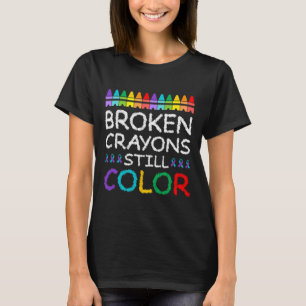 Gebroken krayons nog steeds Kleur Zelfmoordprevent T-shirt