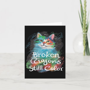 Gebroken krijtjes kleuren nog steeds Cat Teacher M Kaart