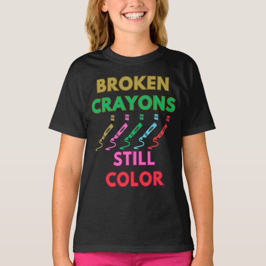 Gebroken krijtjes kleuren nog steeds inspirerend t-shirt (Voorkant)