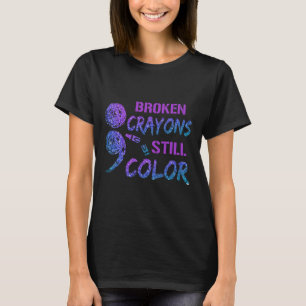 Gebroken krijtjes nog steeds een kleur zelfmoordpr t-shirt