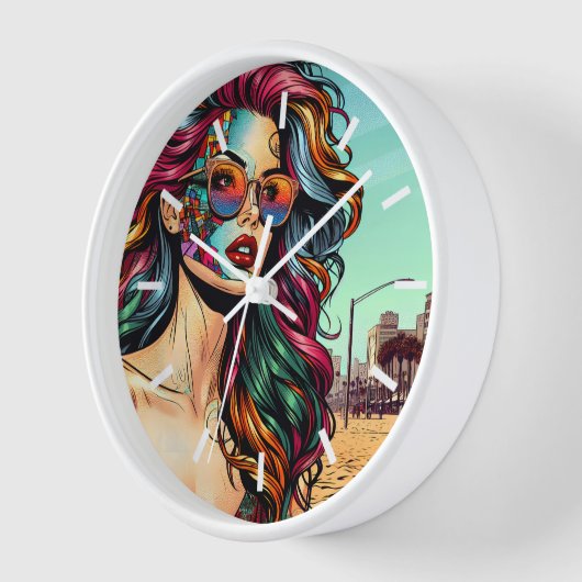 Gebroken kunst | Abstracte vrouw op het strand (Hoek)