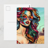 Gebroken Kunst | Abstracte vrouw op het strand Briefkaart (Voorkant / Achterkant)