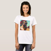 Gebroken Kunst | Abstracte vrouw op het strand T-shirt (Voorkant volledig)