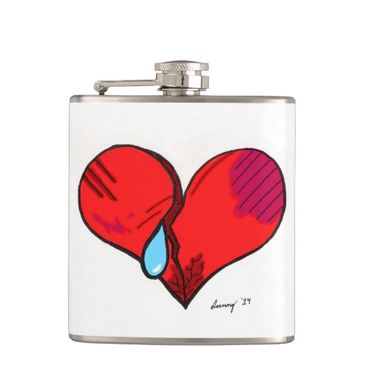 Gebroken kunstkolf heupfles (Voorkant)