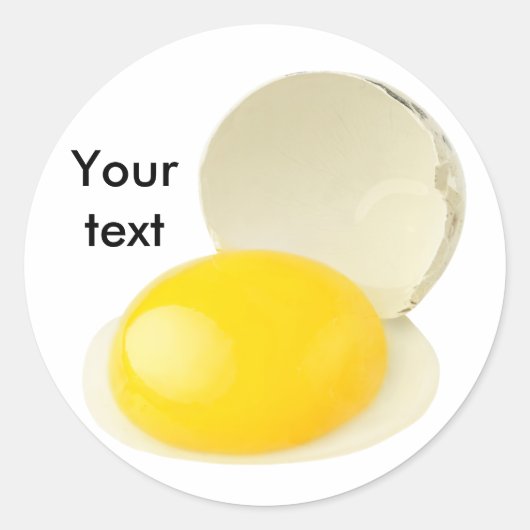 Gebroken kwartelei ronde sticker (Voorkant)