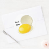 Gebroken kwartelei ronde sticker (Envelop)