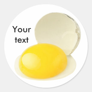 Gebroken kwartelei ronde sticker