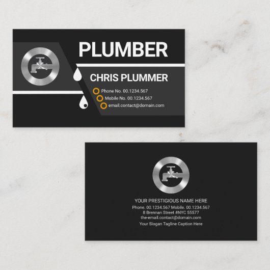 Gebroken lekkende leiding visitekaartje (Voorkant / Achterkant)