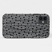 Gebroken lijnen - wit op zwart Case-Mate iPhone case (Achterkant (horizontaal))
