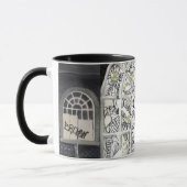 Gebroken, maar niet gespleten, met zwarte vulling mok (Links)