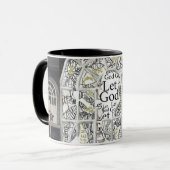 Gebroken, maar niet gespleten, met zwarte vulling mok (Voorkant links)