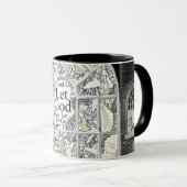 Gebroken, maar niet gespleten, met zwarte vulling  mok (Voorkant rechts)