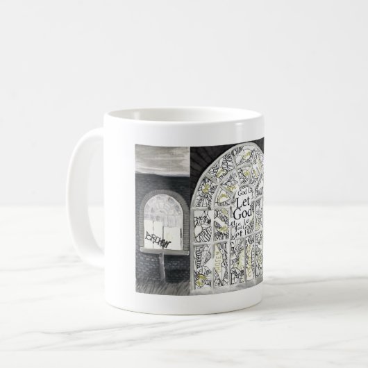 Gebroken maar niet verspreide Mok (Voorkant links)