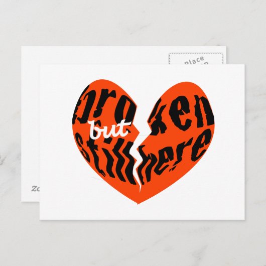 Gebroken, maar nog steeds hier Briefkaart (Voorkant / Achterkant)