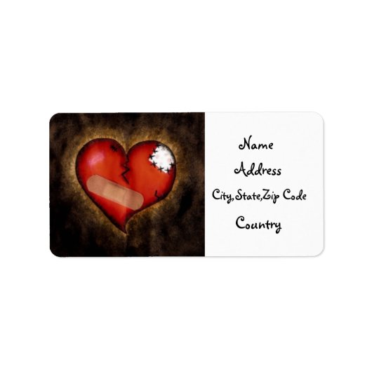 Gebroken/Mending Heart-adreslabel Etiket (Voorkant)