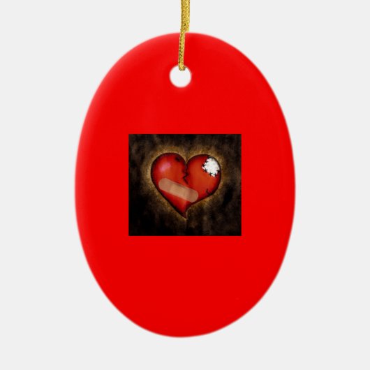 Gebroken/Mending Heart-ornament Keramisch Ornament (Voorkant)