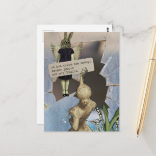 Gebroken Mensen Zijn Niet Breekbaar Vintage Collag Briefkaart