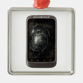 Gebroken mobiele telefoon metalen ornament (Voorkant)