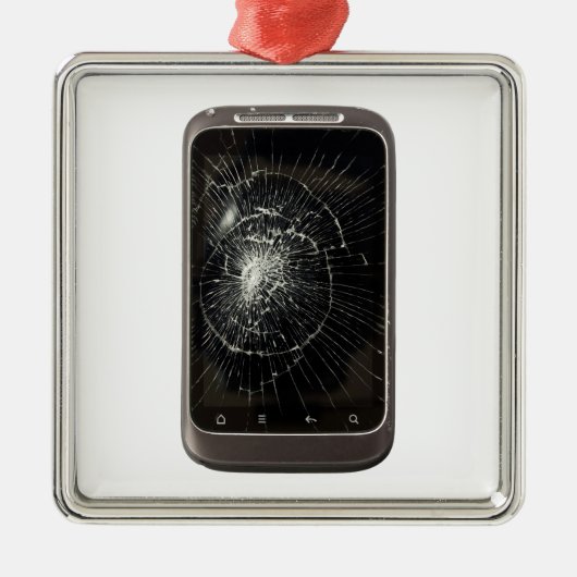 Gebroken mobiele telefoon metalen ornament (Voorkant)