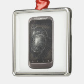 Gebroken mobiele telefoon metalen ornament (Links)