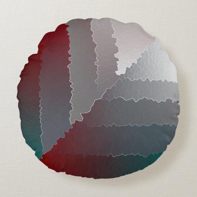 Gebroken mozaïek rond kussen (Voorkant)