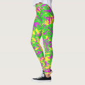 Gebroken Neon Roze en Gele Limoen Leggings (Links)