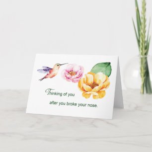 Gebroken neus denkend aan jou bloemen  kaart