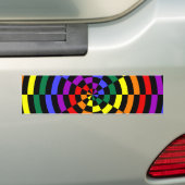 Gebroken ontwerp van regenboogspiraal bumpersticker (Op auto)