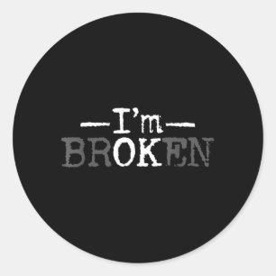 Gebroken Onzichtbare Ziekte Gebroken Mannen Vrouwe Ronde Sticker
