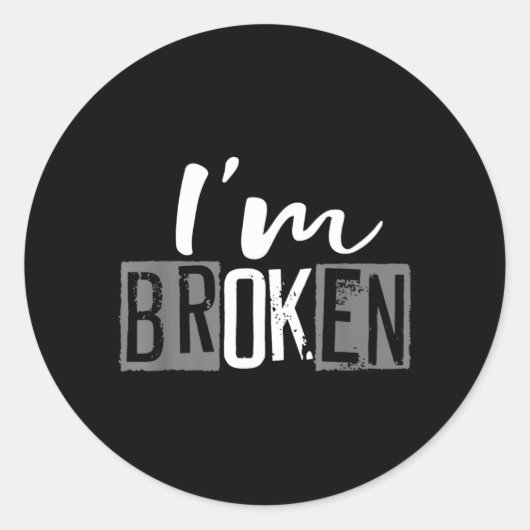 Gebroken Onzichtbare Ziekte Gebroken Mannen Vrouwe Ronde Sticker (Voorkant)