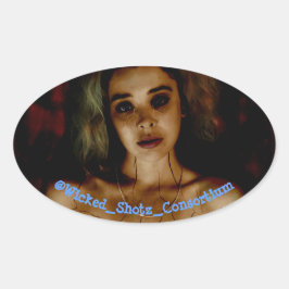 gebroken ovale sticker