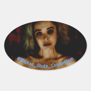 gebroken ovale sticker