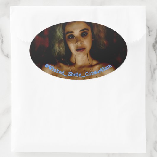 gebroken ovale sticker (Tas)