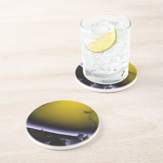 Gebroken Paars en geel Onderzetter (Zijkant)