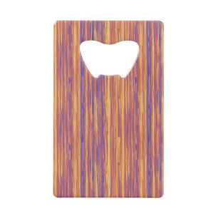 Gebroken Paarse roze en geel lijnpatroon Creditkaart Flessenopener