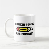 Gebroken pennen hebben geen zin koffiemok (Links)