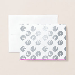 Gebroken polka stippen kaart  |  Zilver folieprint