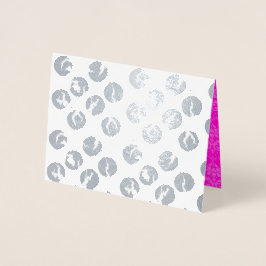 Gebroken polka stippen kaart  |  Zilver folieprint