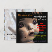 Gebroken pop enge Halloween Semi Gloss uitnodiging (Voorkant / Achterkant)