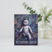 Gebroken Pop Necropunk Koningin Briefkaart (Staand voorkant)