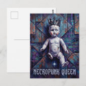 Gebroken Pop Necropunk Koningin Briefkaart (Voorkant / Achterkant)