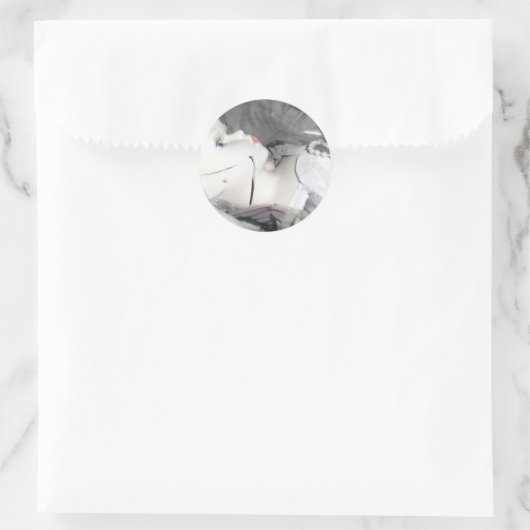 Gebroken pop ronde sticker (Tas)